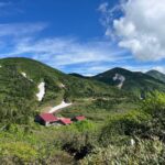 もうすぐ南竜山荘。ケビンはテント場の中に