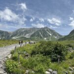 振り返ると、今日歩いた立山三山が！