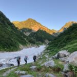 真砂沢テント場から剱沢キャンプ場に向けスタート