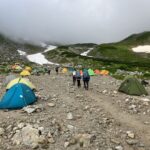 劔沢キャンプ場を立山・室堂に向けて出発