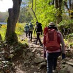 青空の下、登山開始です