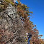 鋸岳に向けて、最後の岩下り。クライムダウンもスムーズに！