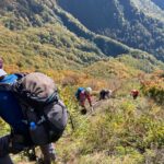 スリッピーな急斜面を”ごぼう”で下る